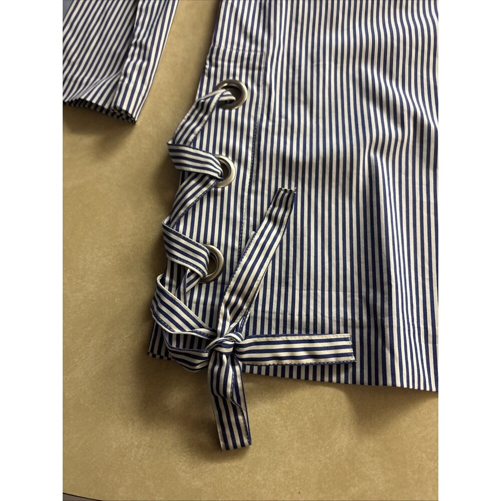 Banana Republic Blue And White Striped top With Side Ties- womens Size Small NWT - Picture 4 of 8